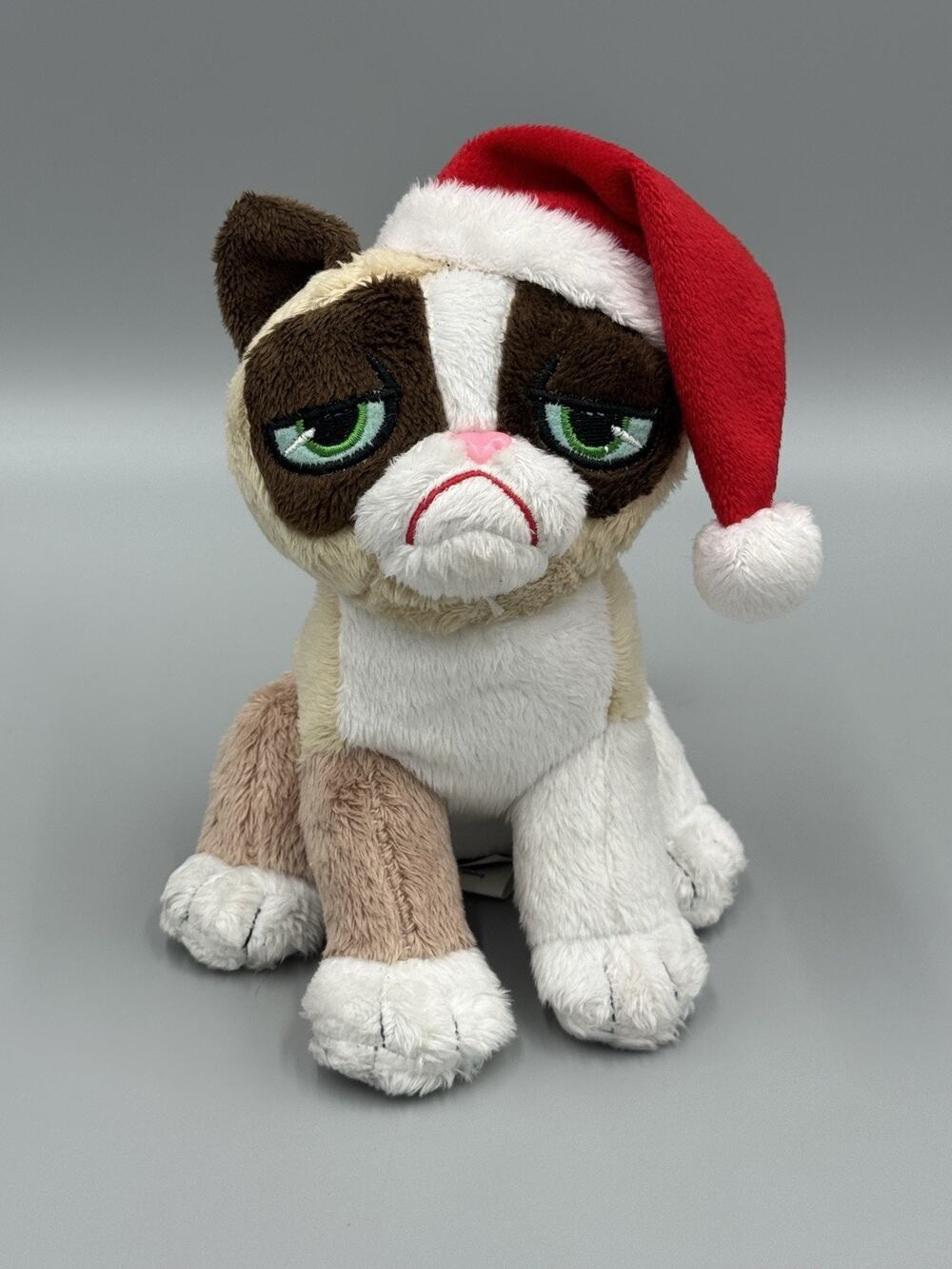 Grumpy Cat Plush 7” Stuffed Animal Doll Toy In Santa Hat